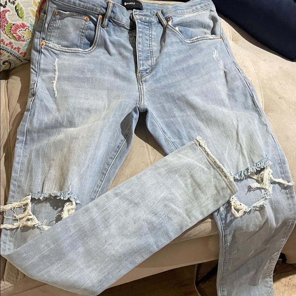 Purple Men's Light Blue Skinny Jeans